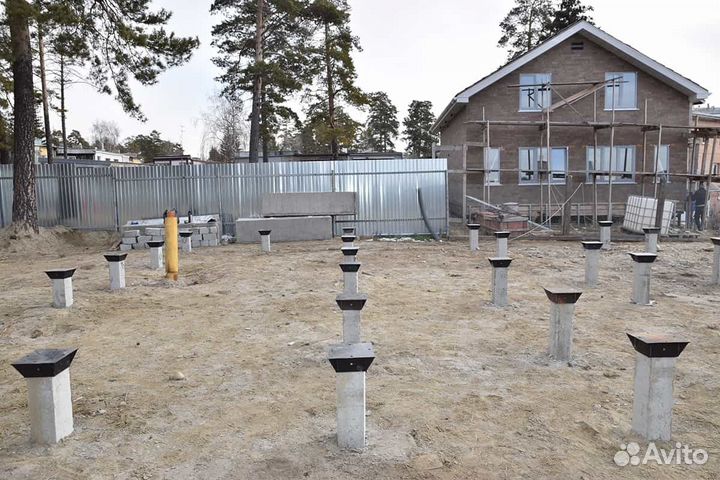 Забивка жб свай. Свайный фундамент. монтаж жби