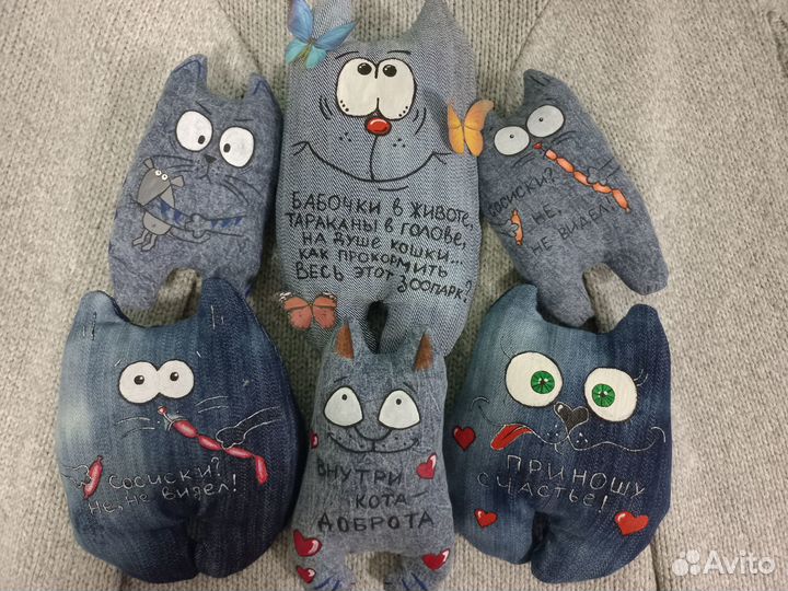Джинсовые игрушки ручной работы