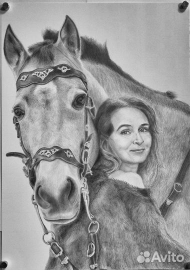 Портрет простым или угольным карандашом с фото