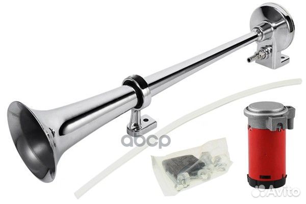 Сигнал звуковой 24V воздушный 1-о рожковый хром