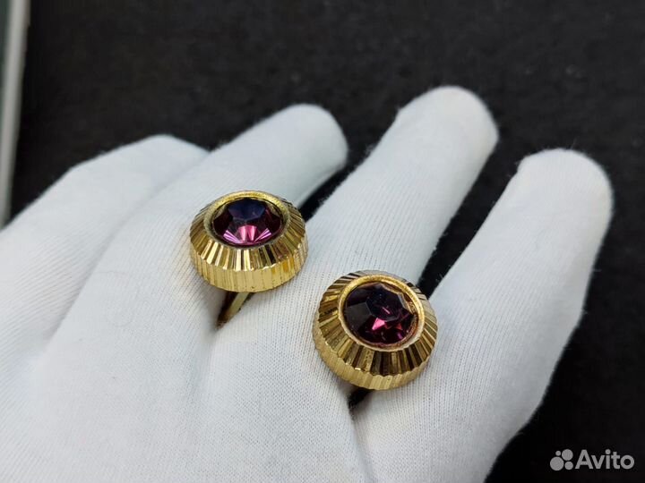 Запонки Vergoldet гдр со вставками