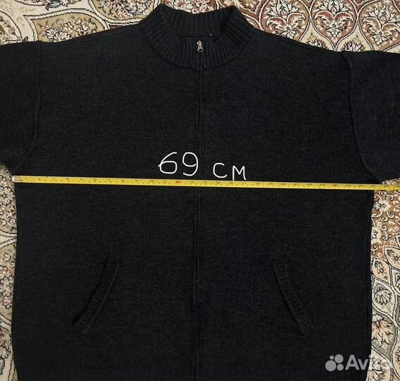 Кофта мужская шерстяная, на замке, р. XXL (56)