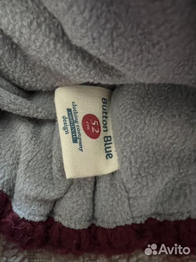 Комплект шапка, шарф, варежки р.52