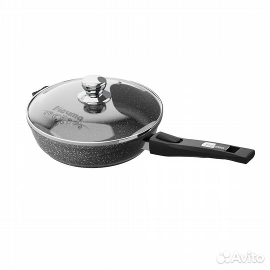 Сковорода Мечта гранит 22 см с крышкой