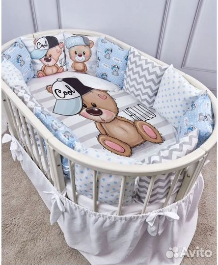 Комплект бортиков в кроватку+ одеяло