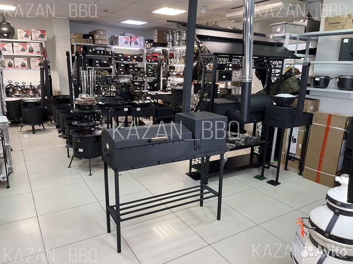 Мангал-гриль с печью под казан, зольниками