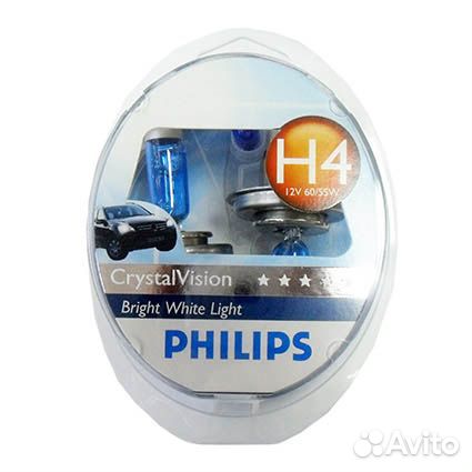 Автолампа philips H4 12V 60/55W P43t Crystal Visio