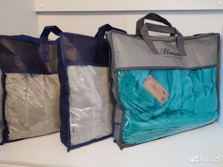 Плед шиншилла новый 220*200 бирюзовый, беж, серый