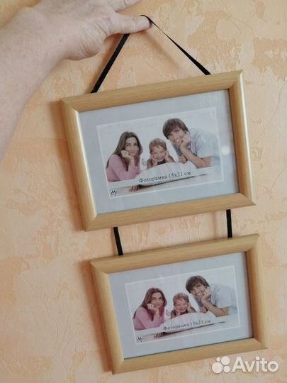 Рамка для фотографий дерево, бирюзовая-стекло