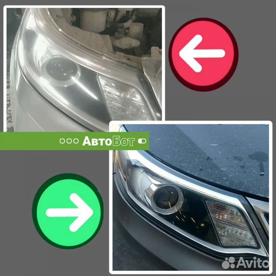 Полировка фар №1 во Владимире (брoнь полиypeтaнoм)