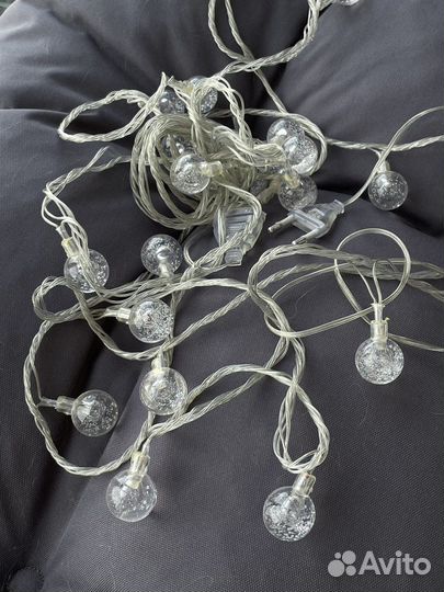 Гирлянда новогодняя шарики прозрачные 8 режимов
