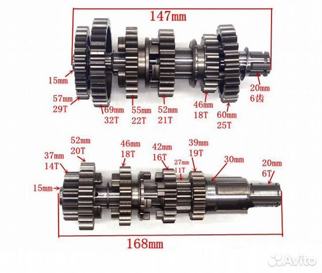 Кпп в сборе 172FMM-3A (CB250-F)
