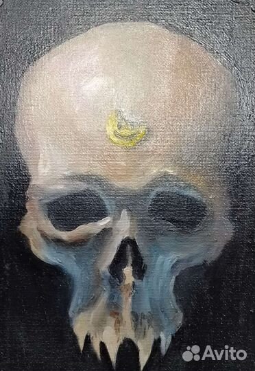 Картина маслом на холсте череп
