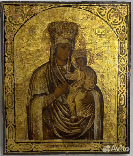 Икона «Черниговской Богородицы» 31х26 см. Золото