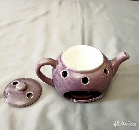 Винтажный подсвечник в виде чайника. Фарфор