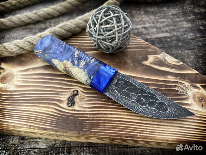 Якутский мини нож из дамаска