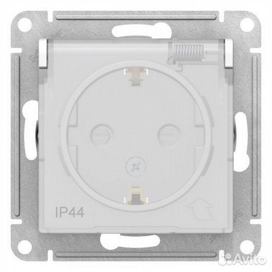 Розетка со шторками с крышкой 16А IP44