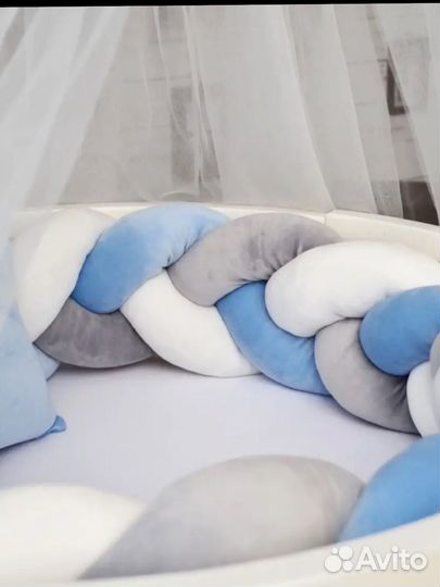 Бортики коса в кроватку