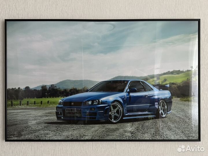 Картина постер Nissan SkyLine R34 GTR
