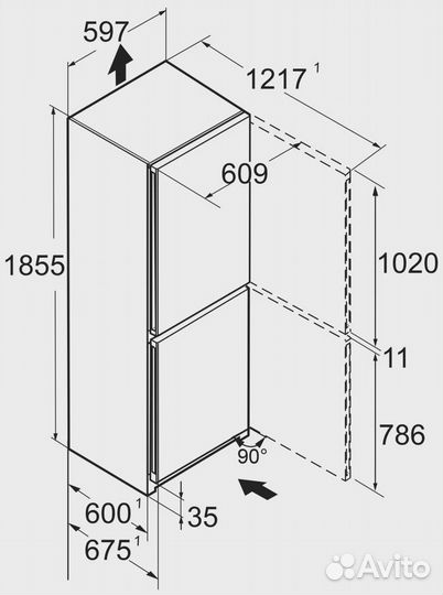 Холодильник Liebherr 185 см No Frost новый