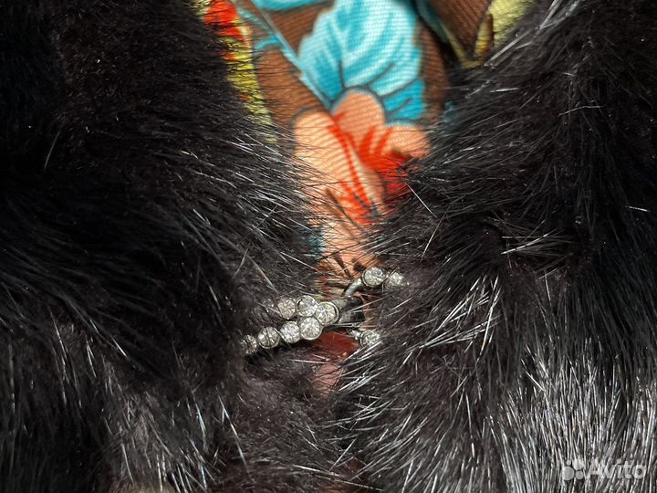 Головной убор капор платок с мехом норки