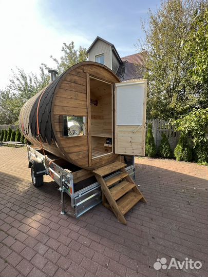 Баня бочка на колесах аренда
