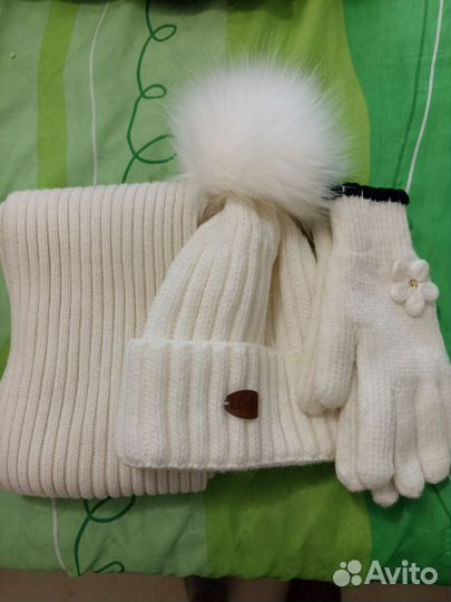 Комплект шапка,шарф,перчатки