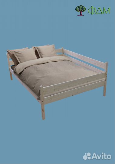 Кровать двухспальная из массива с бортиком