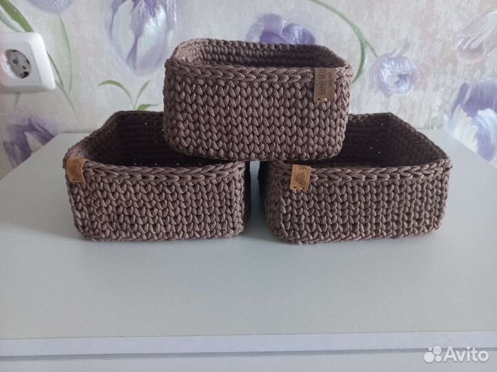 Вязаные корзины