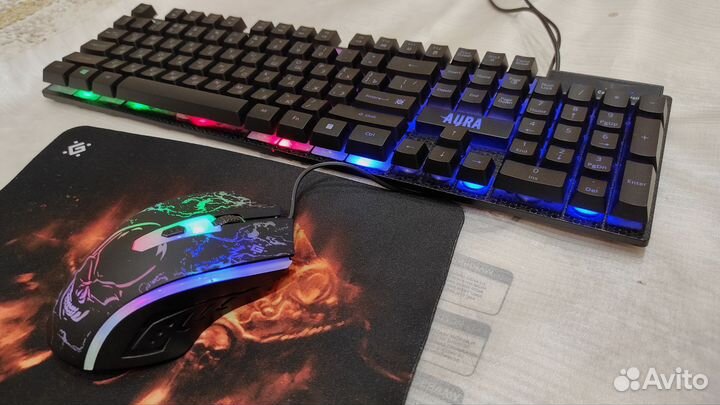 Комплект клавиатура+мышь+коврик Defender Aura