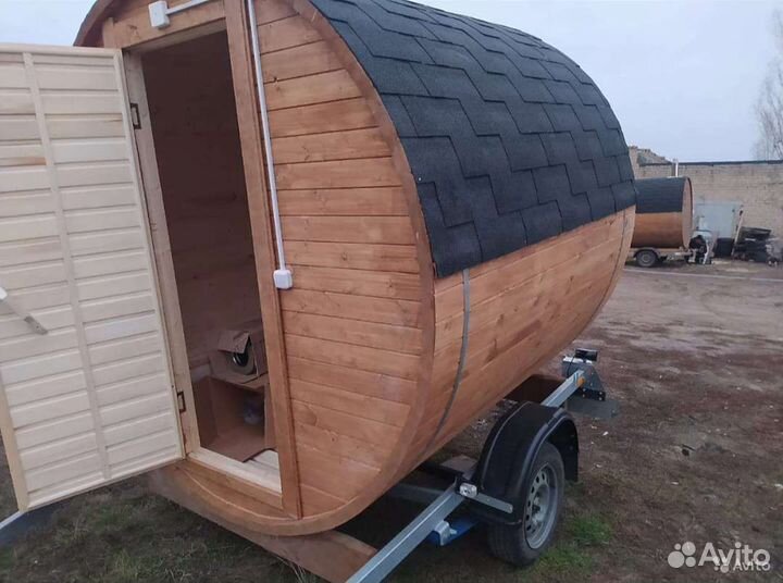 Баня бочка на колесах