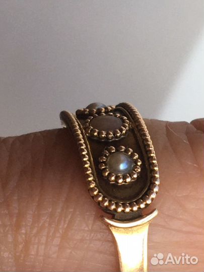 Антикварное кольцо золото коралл 1880 г