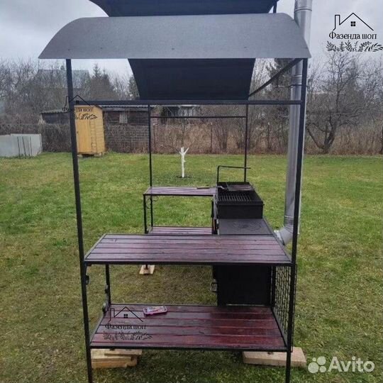 Мангал с печью под казан