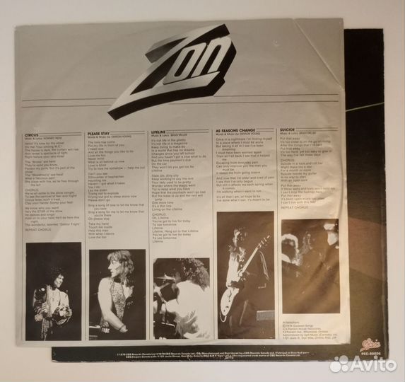 LP Zon –Back Down To Earth/ Epic– Canada1979