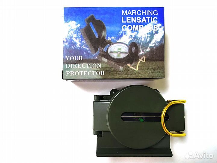 Компас туристический складной с зеркалом и струной