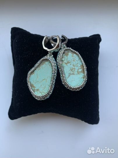 Серьги из бирюзы
