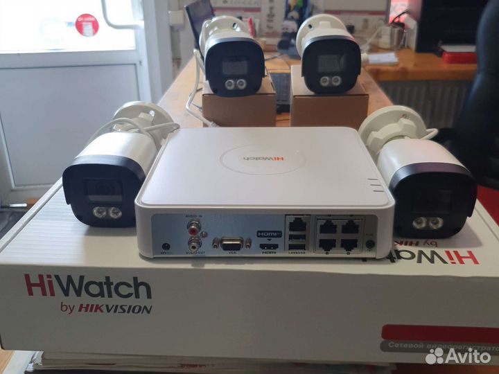 Видеонаблюдение комплект 2 ip, 4 камеры со звуком