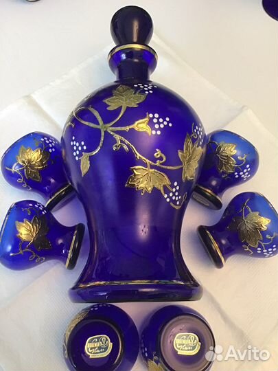 Посуда Чехия Богемия.Кобальт.Цены разные