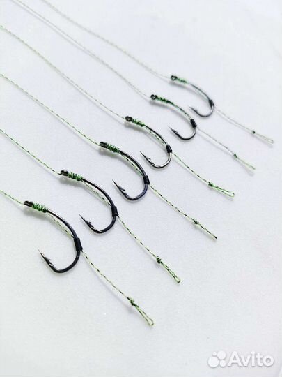 Поводки с волосяной оснасткой с крючками 