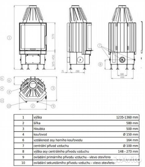 Каминная топка ABX Derby 6/57 Prisma