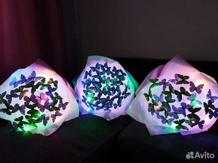 Букет с бабочками светящийся ночник