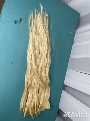 Волосы на заколках, блонд, 50 см