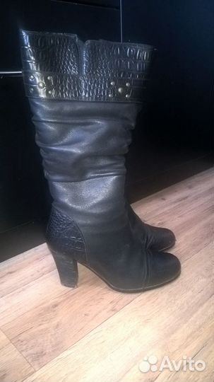 Сапоги зимние кожаные (мех внутри натуральный)