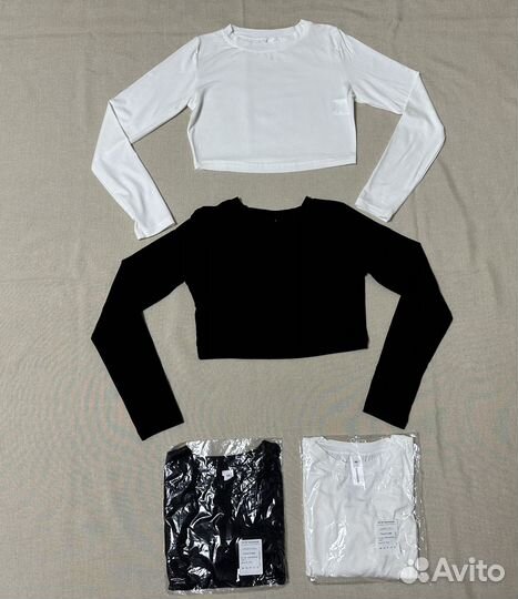 Кроп-топ летний лонгслив укороченный