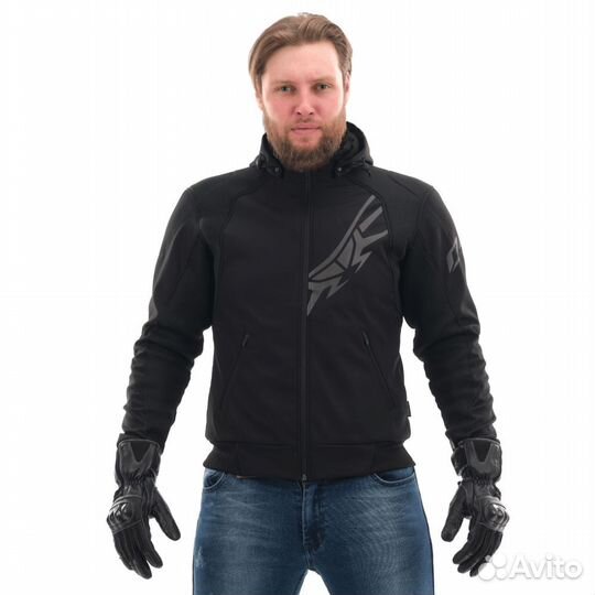 Мототолстовка DF Urban Black размер S с защитой