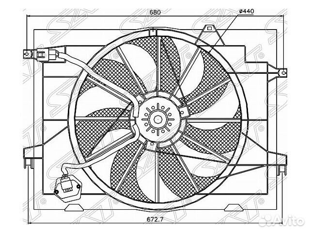 Диффузор радиатора в сборе 2.0L Tucson Sportage
