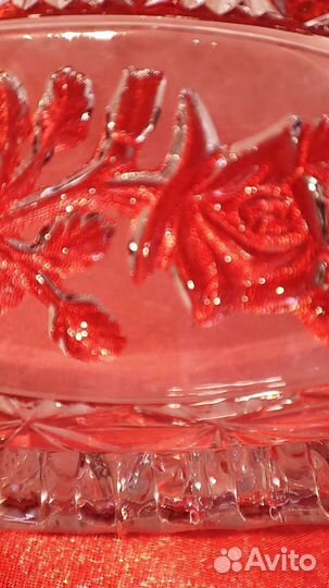 Хрустальная конфетница с гравировкой, СССР 80-90г