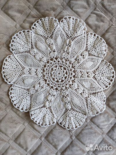 Салфетка крючком вязанная 40 см, винтаж, прованс