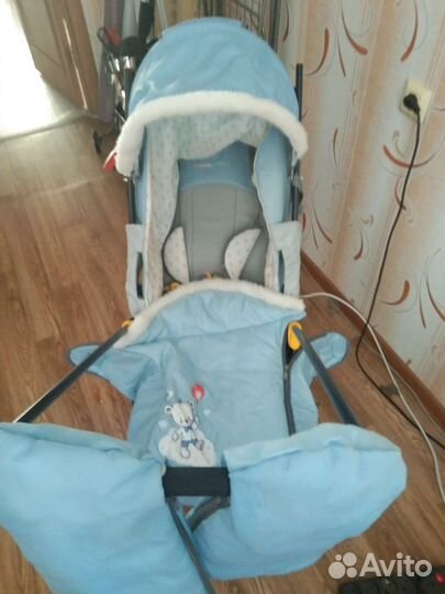 Детские санки коляска с колесами