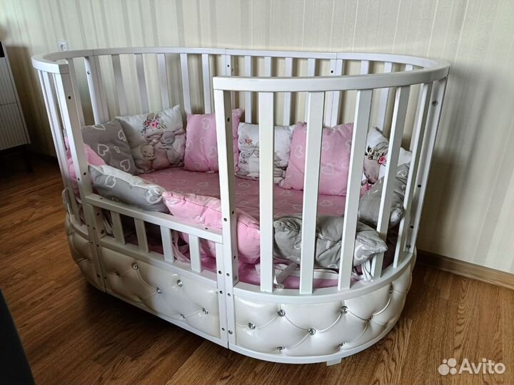 Детская кроватка 6 в 1 София кедр Elegance белая